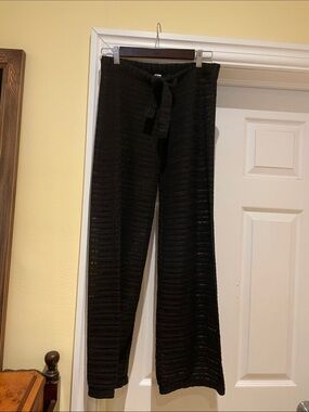 Wicked Weasel Black Sheer Coverup Pants Effortless Summer Poolside Resortwear